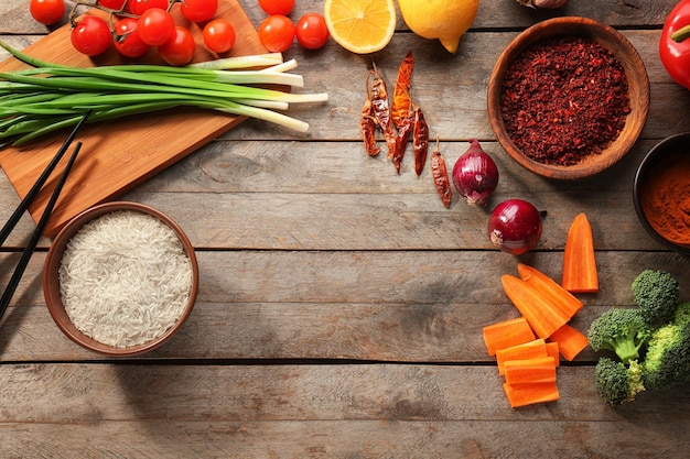 Zestaw przypraw i warzyw